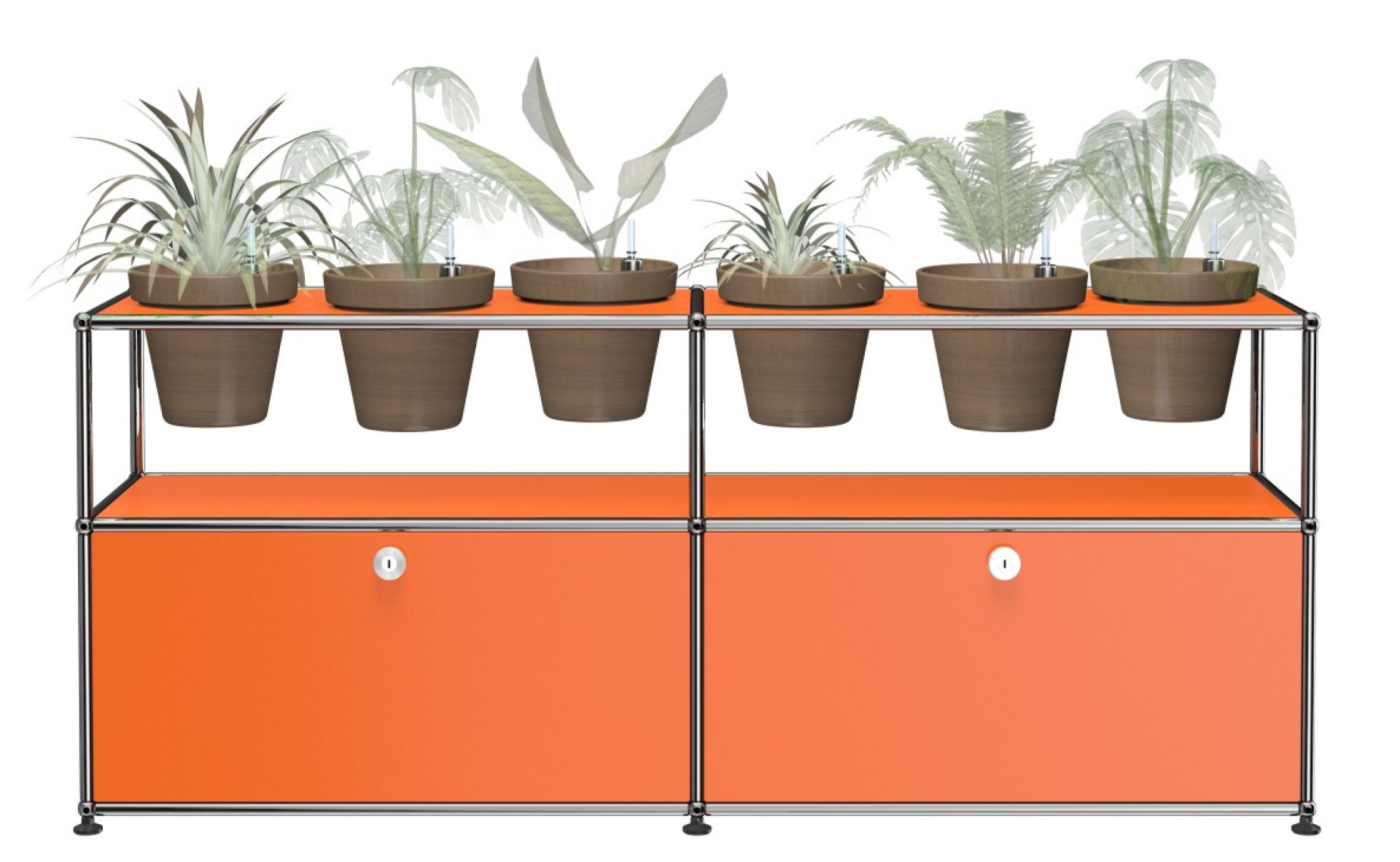 Pflanzenwelten Sideboard Konfiguration 2 USM Haller Reinorange