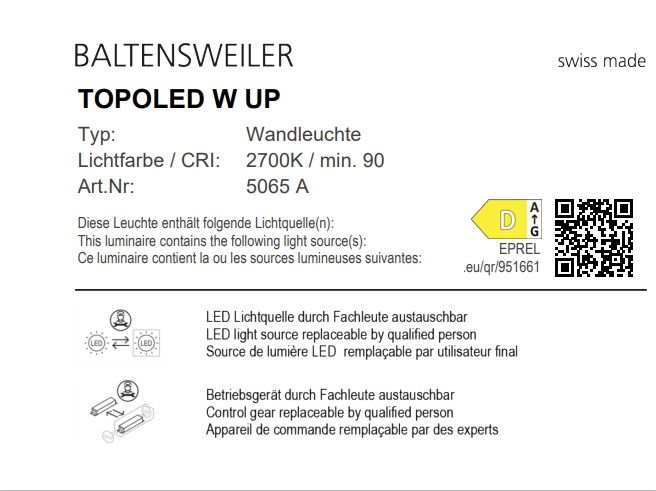 TOPOLED W UP Deckenleuchte Baltensweiler