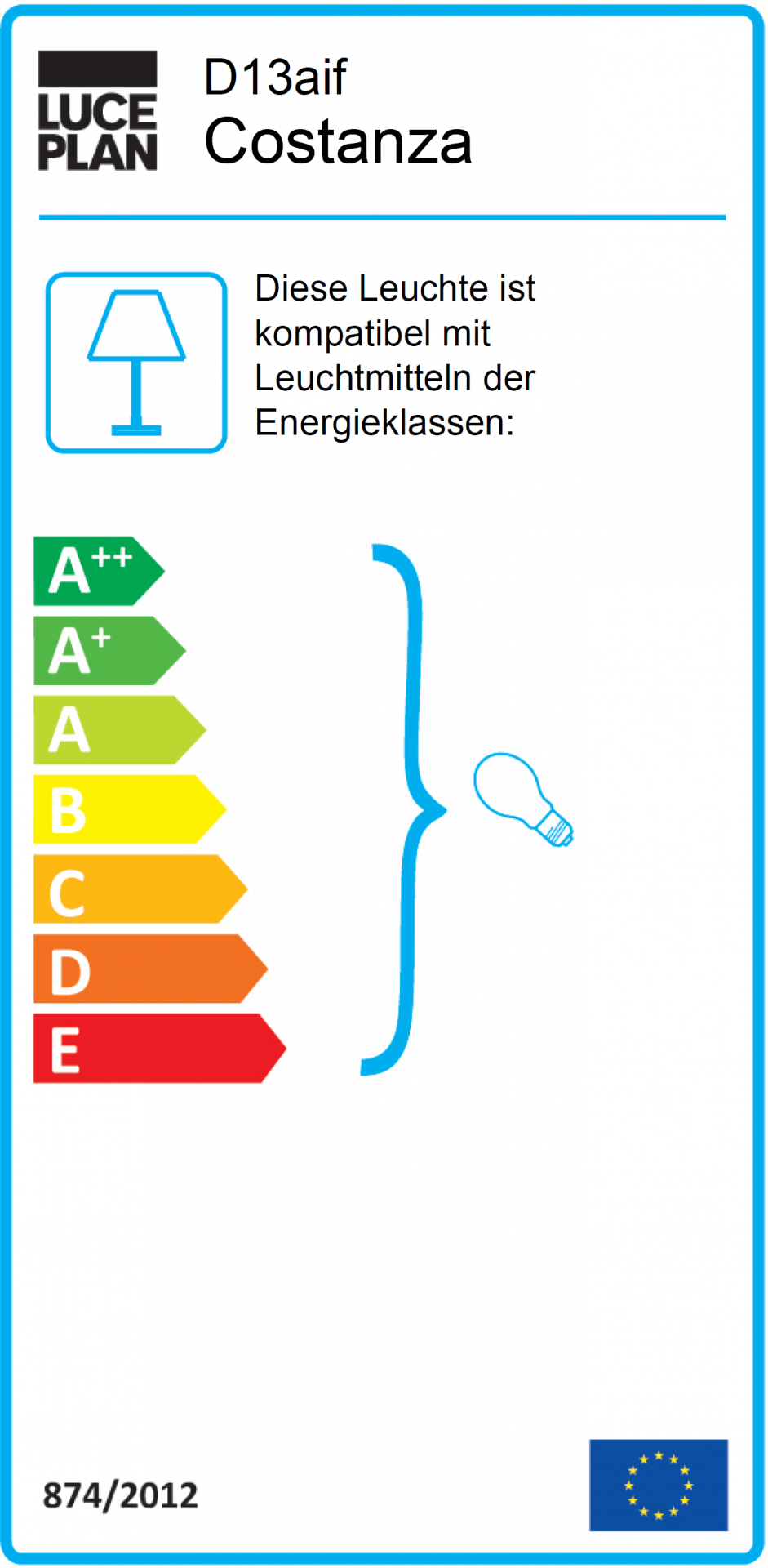 Costanza D13 a.i.f Wandleuchte fix mit Ein/Aus-Schalter OHNE SCHIRM / ALUMINIUM Luceplan EINZELSTÜCK