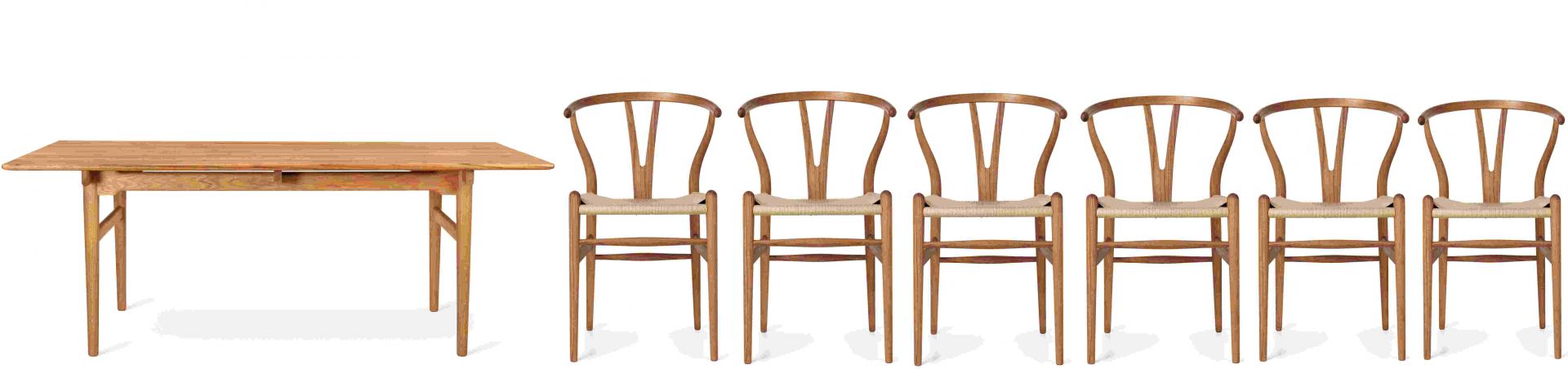 Dining Set 2 CH327 B 248 cm + 6x CH24 Chair Teak Carl Hansen & Søn 