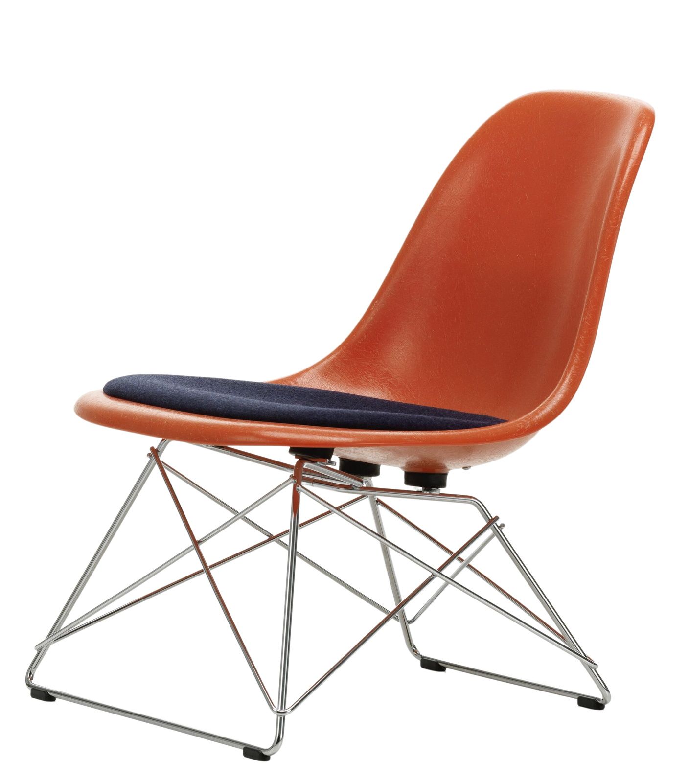 Eames Fiberglass  Chair LSR Stuhl mit Sitzpolster Vitra