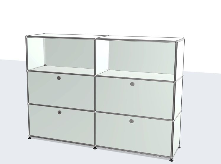 USM Haller Sideboard / Highboard mit 4 Klappen – QUICK SHIP lichtgrau