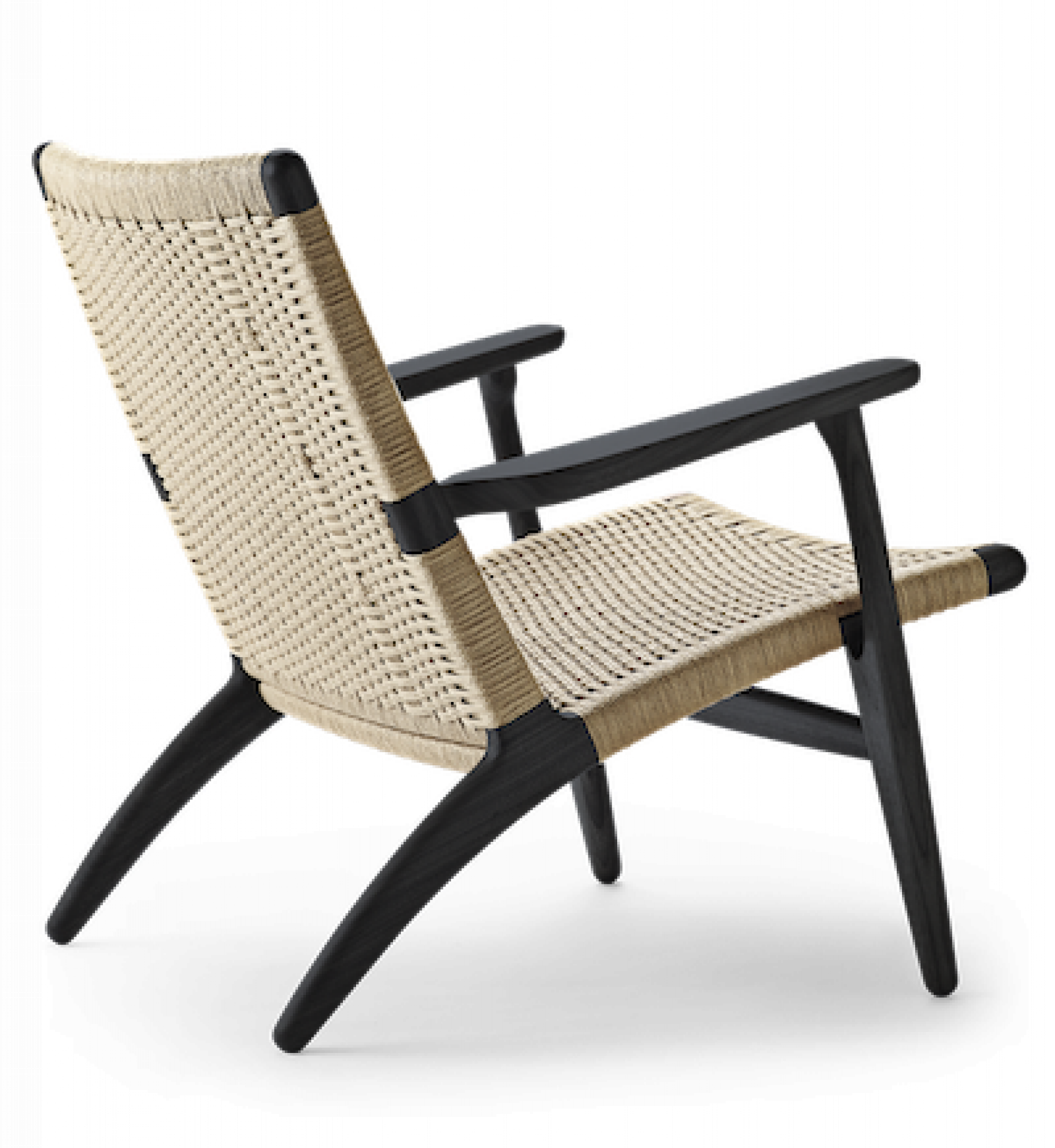 CH25 Lounge Sessel Eiche Schwarz Natur Geflecht Carl Hansen & Søn