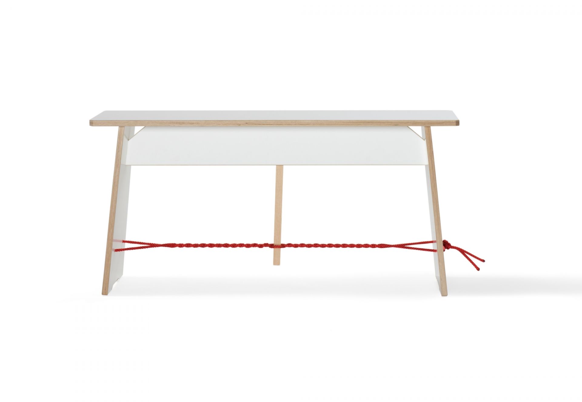 Langer Max Sitzbank 90 cm schwarz Seil rot Nils Holger Moormann