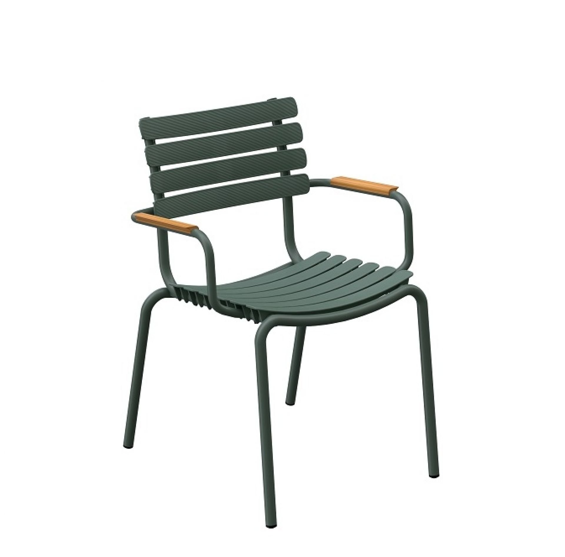 ReClips Outdoor Dining Chair Stuhl Houe Bambus​ Armlehnen Olivengrün