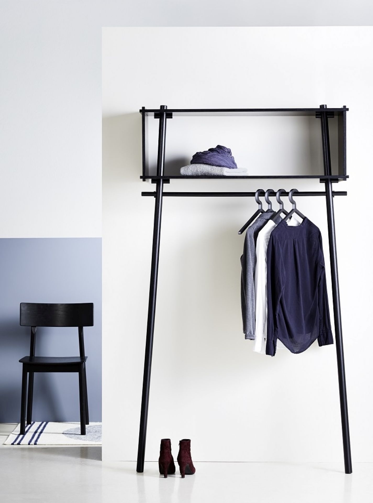 Töjbox Anlehngarderobe Woud Bx80 cm Eiche schwarz