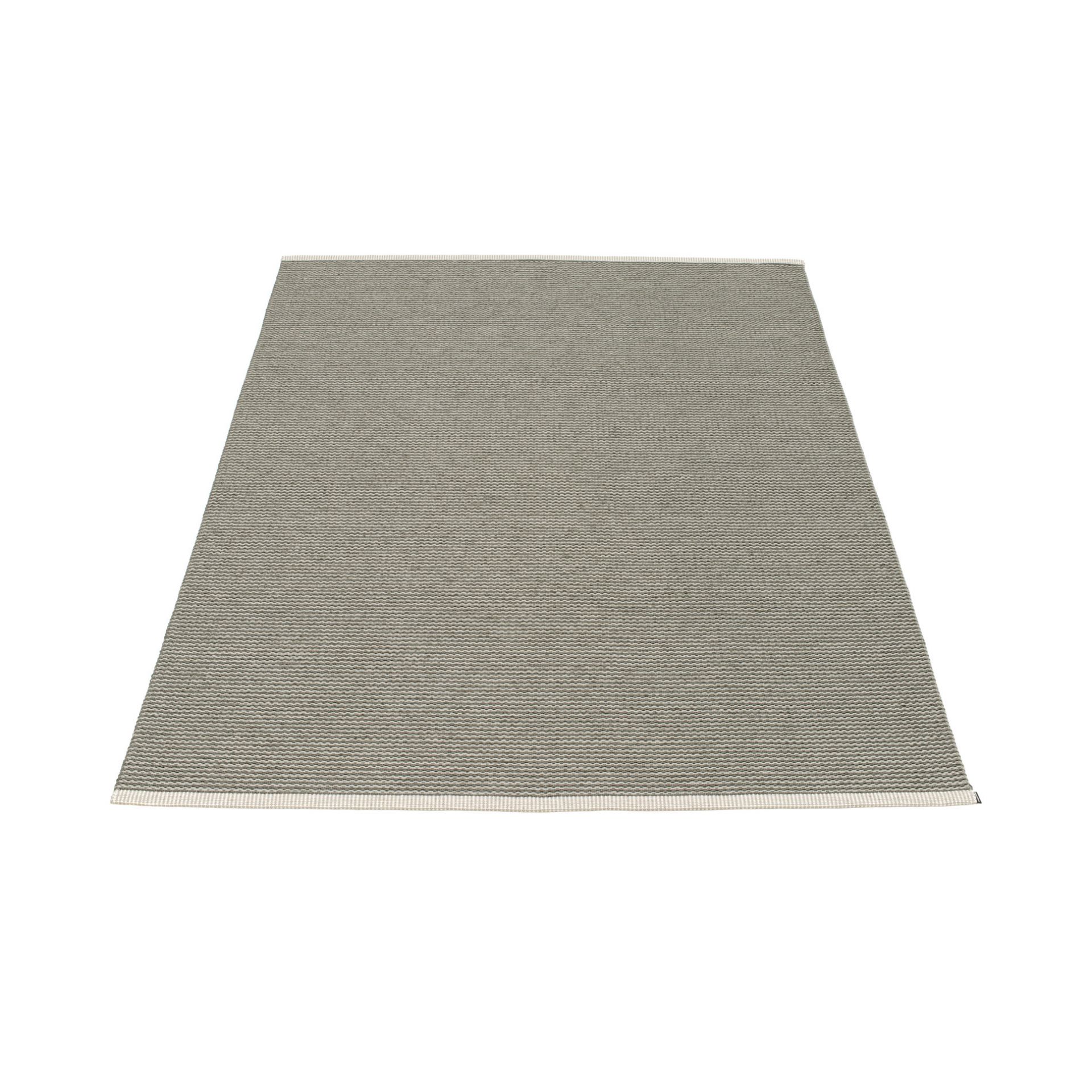 Grauer Pappelina Mono Kunststoffteppich, 140x200 cm, ideal für drinnen und draußen. Robuster Teppich.