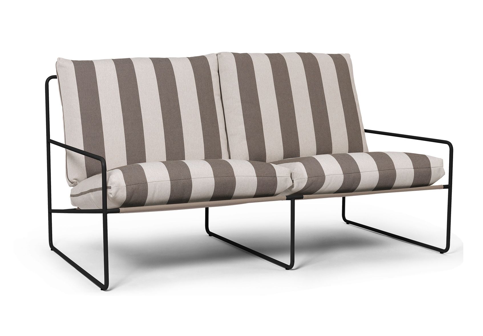 Desert 2-Sitzer Outdoor Sofa Gestell Schwarz Stripe Ferm Living