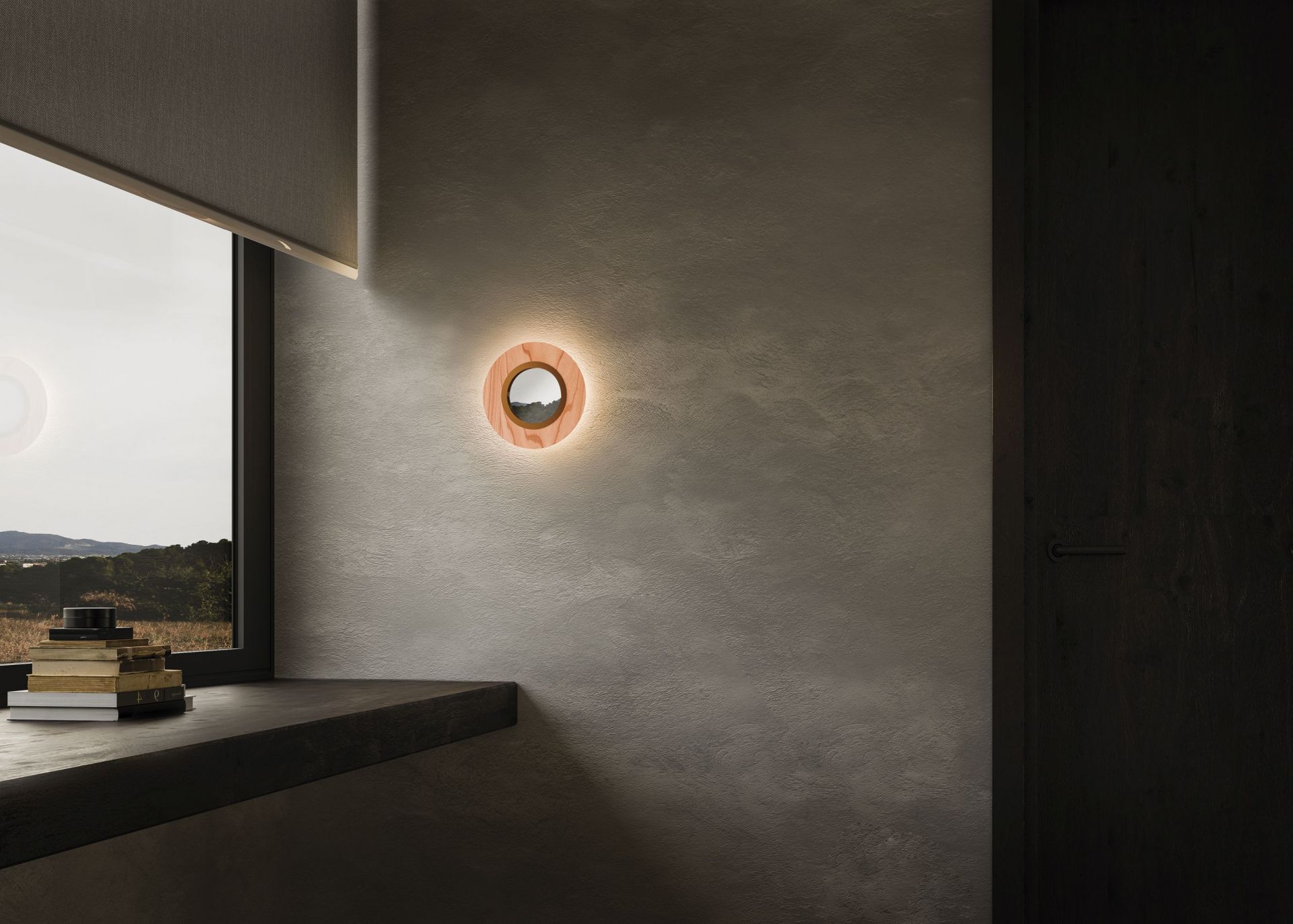 Lens LED Wandleuchte rund Metallring in Gold LZF Lamps