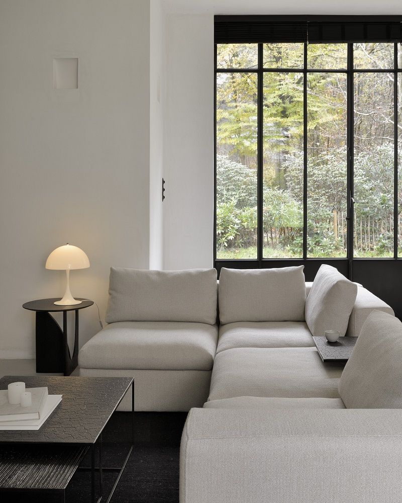 Mellow Sofa Off White Eco Stoff - linke Armlehne Ethnicraft