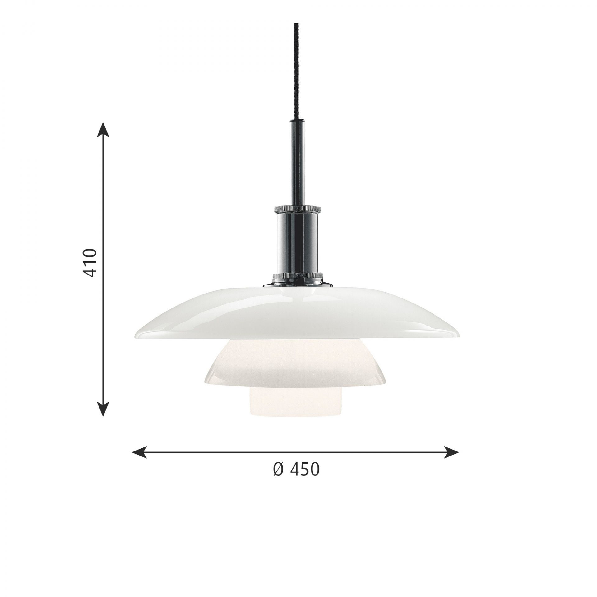 PH 4 1/2 - 4 Glass Pendant Pendelleuchte Louis Poulsen
