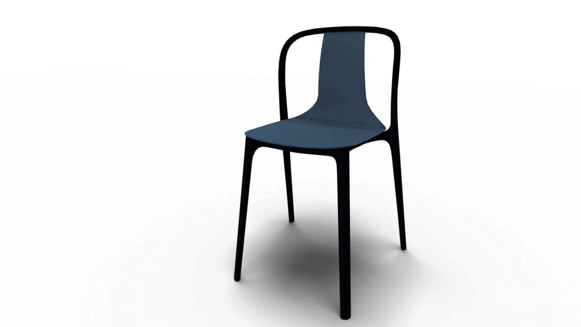 Belleville Chair Plastik Stuhl Vitra Meerblau