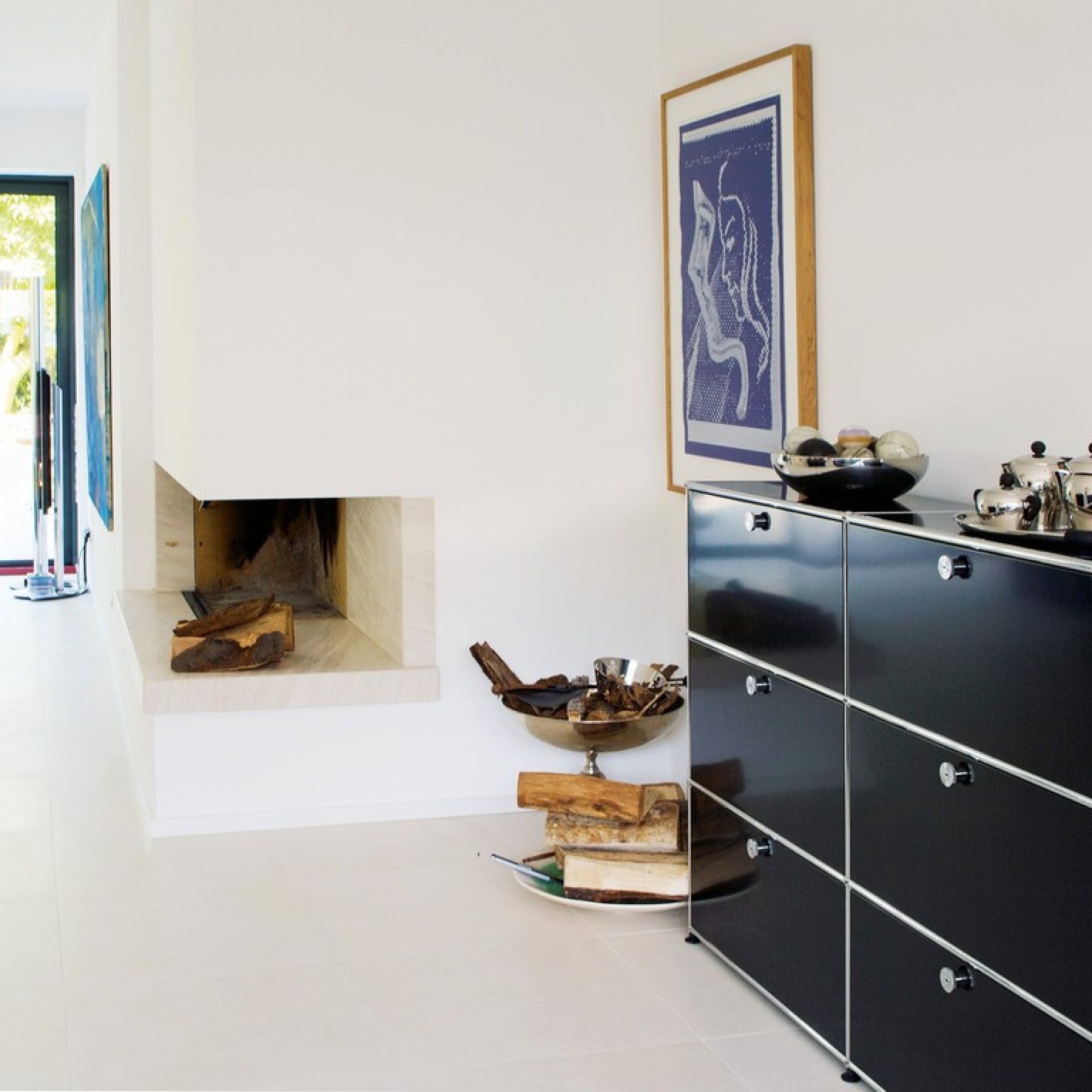USM Haller Highboard 9 Klappen - mittelgrau