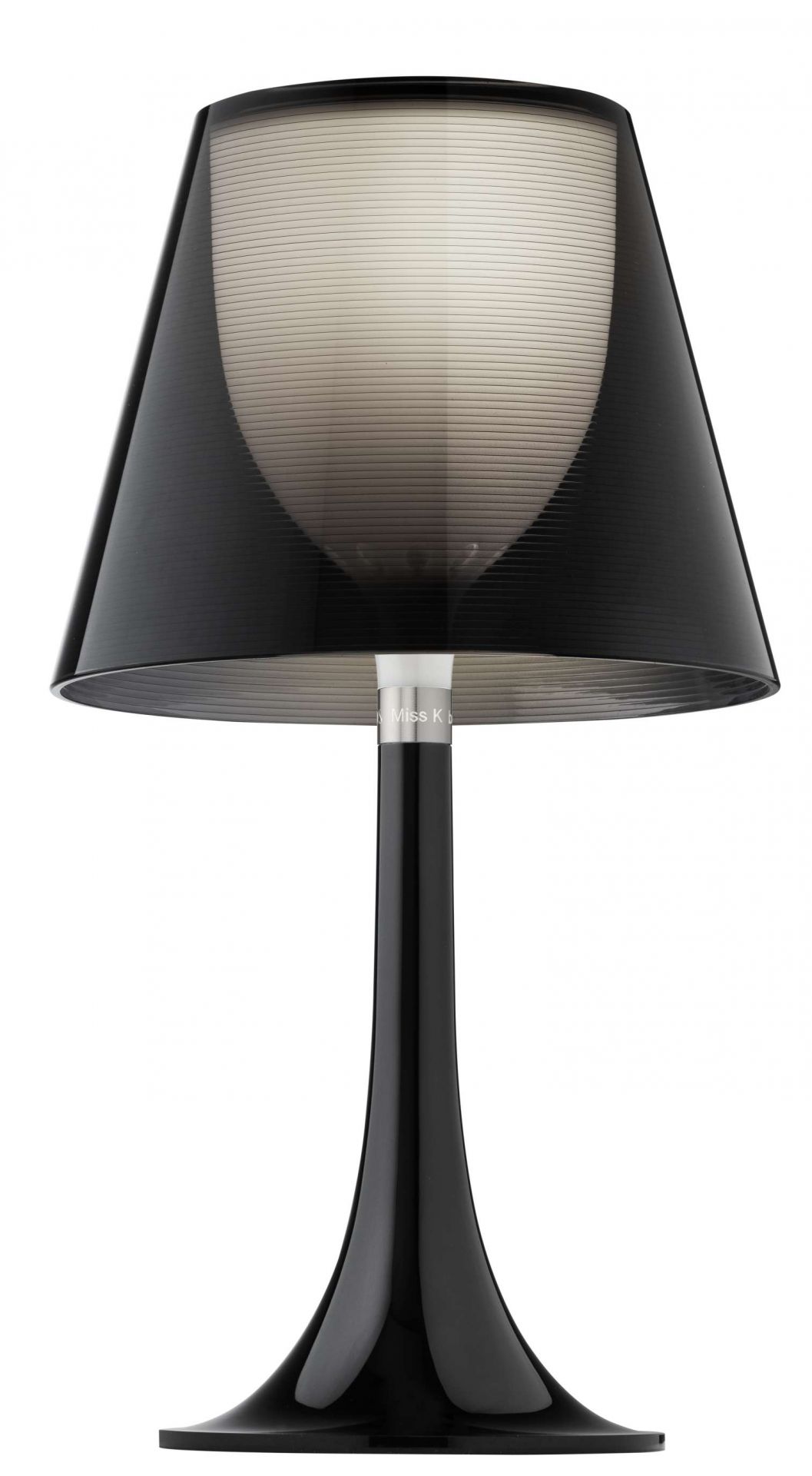 Schwarze Miss K Tischleuchte von Flos, modernes Design für Wohnzimmer und Schlafzimmer.