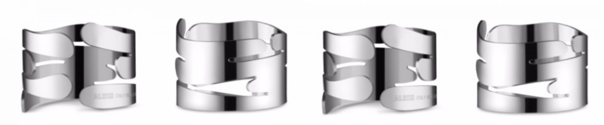 Barkring Serviettenring BM17 4-er Set Alessi  EINZELSTÜCKE