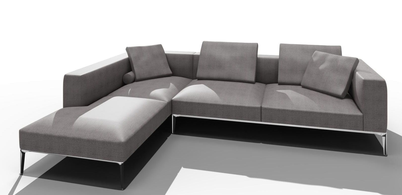 Jaan Living 3 Sitzer Sofa mit 2 Rückenkissen, 2 Komfortkissen & 2 Komfortrollen Kombi Q21 Walter Knoll Stoff Garbo Moonlight