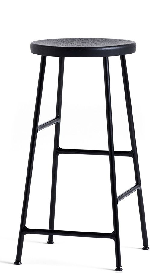 Cornet Bar Stool Low Barhocker H 65 cm Hay Stahl Soft schwarz pulverbeschichtet / Soft schwarz gebeizte Eiche