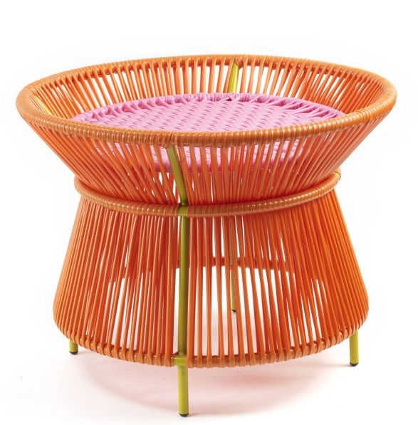  Caribe Korb Tisch Outdoor ames Orange / Kaugummirosa / Currygelb