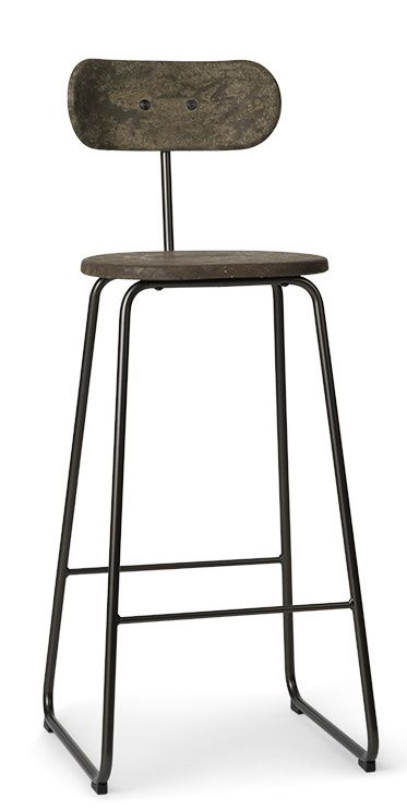 Earth Stool Barhocker mit Rückenlehne Mater Waste dunkel H 104 cm