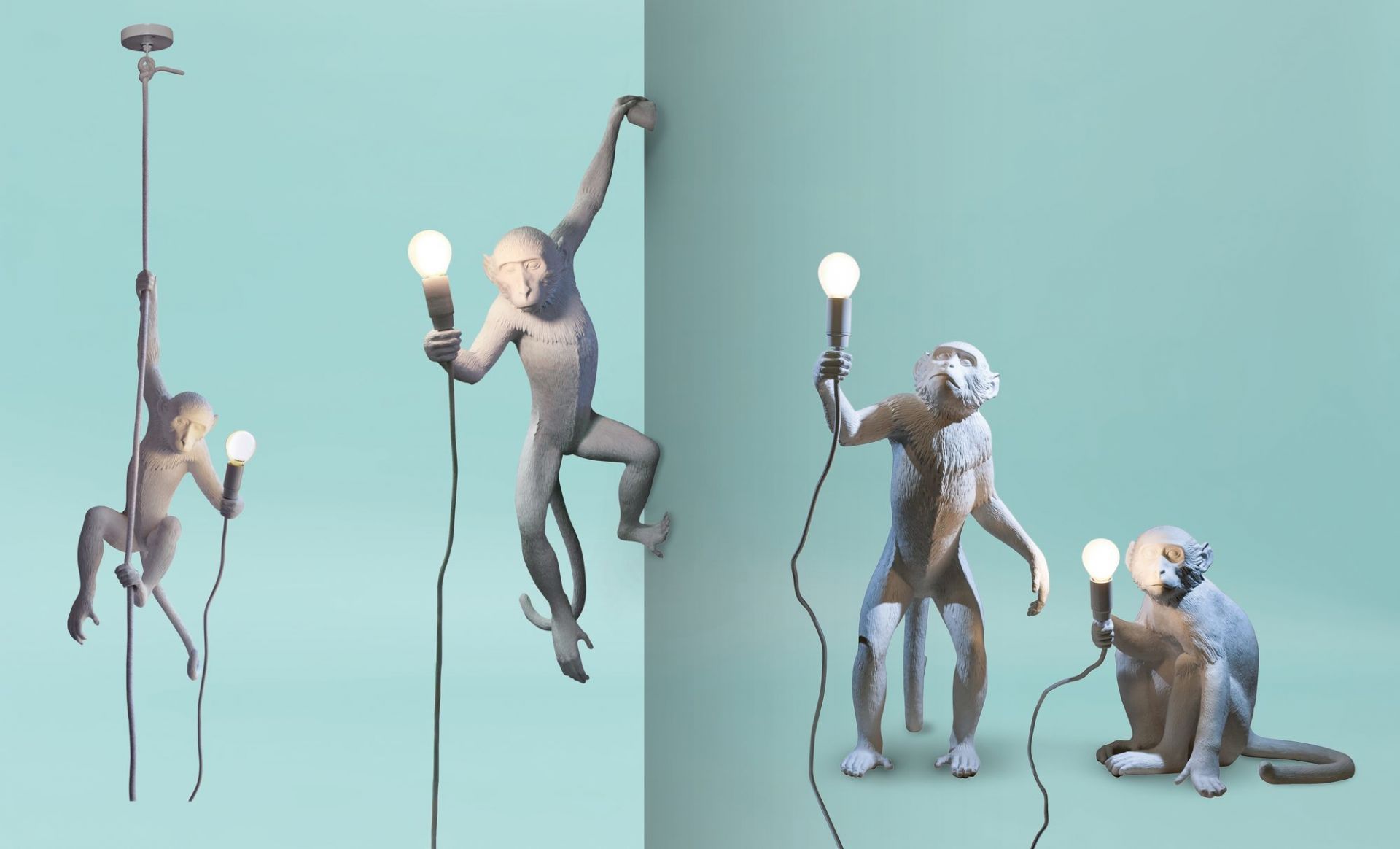 Monkey Sitting Lamp Stehleuchte / Tischleuchte Indoor mit Schalter Seletti EINZELSTÜCK