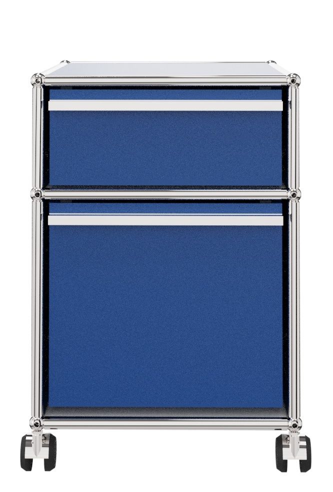 USM Haller Rollcontainer mit Hängeregistratur -enzianblau