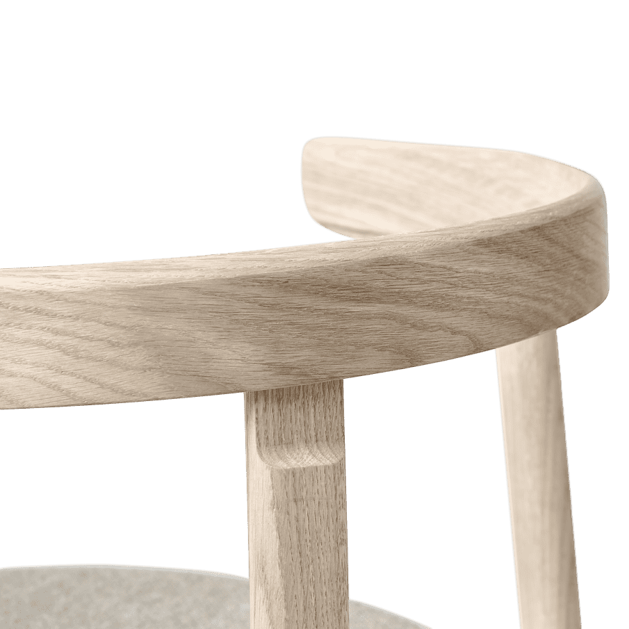 Lunar Stuhl Eiche weiß geölt mit Sitzkissen Form & Refine