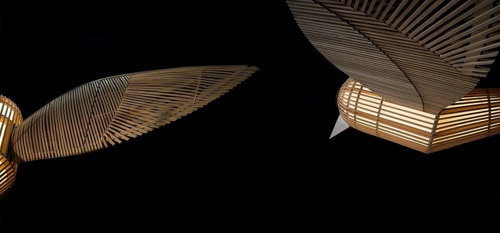 Big Bird / Birdy Suspension Leuchtenskulptur mit Bluetooth LZF Lamps 