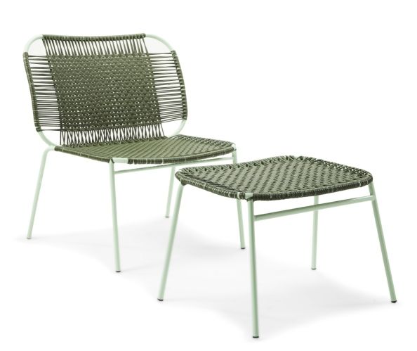 Cielo Footstool Fußhocker Outdoor ames Olive grün - Pastell grün