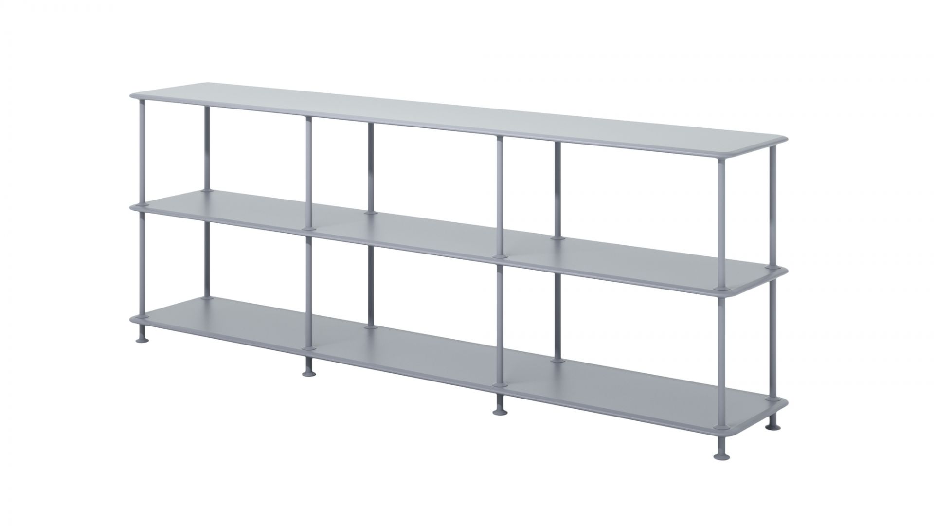 Montana Free Regal B 203,4 x H 75,8 cm New White QUICK SHIP Montana Free Regal in Fjord: Freistehendes, graues Designregal mit drei Ebenen.