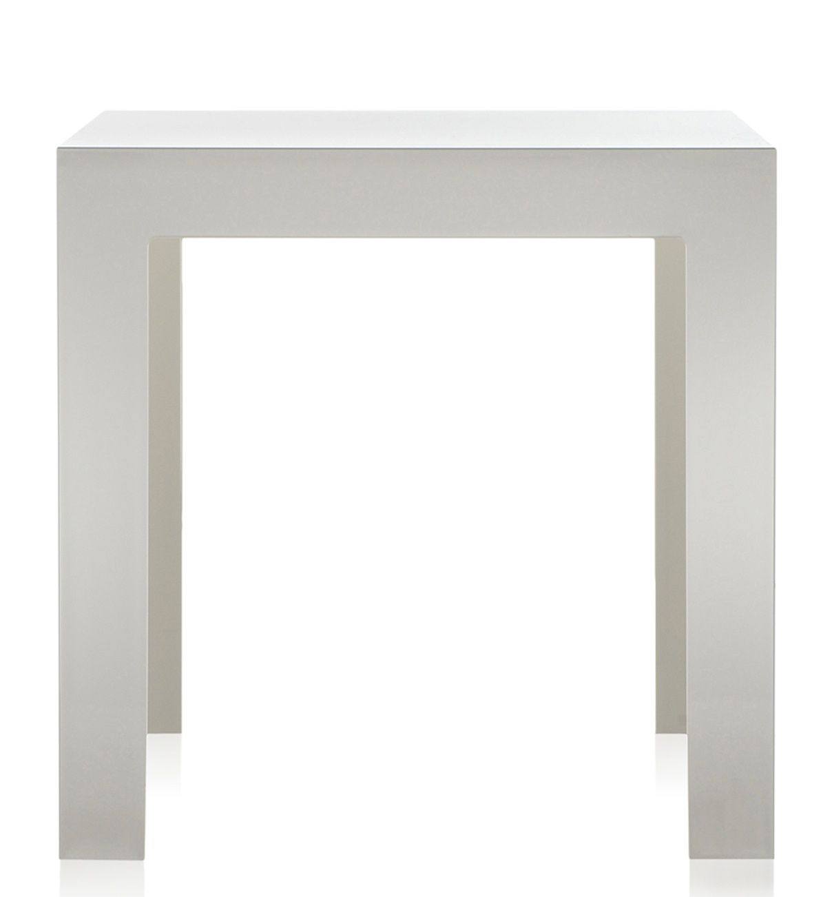 Weißer Jolly Beistelltisch von Kartell, quadratisch, aus Kunststoff, modernes Design für Wohnzimmer und Büro.