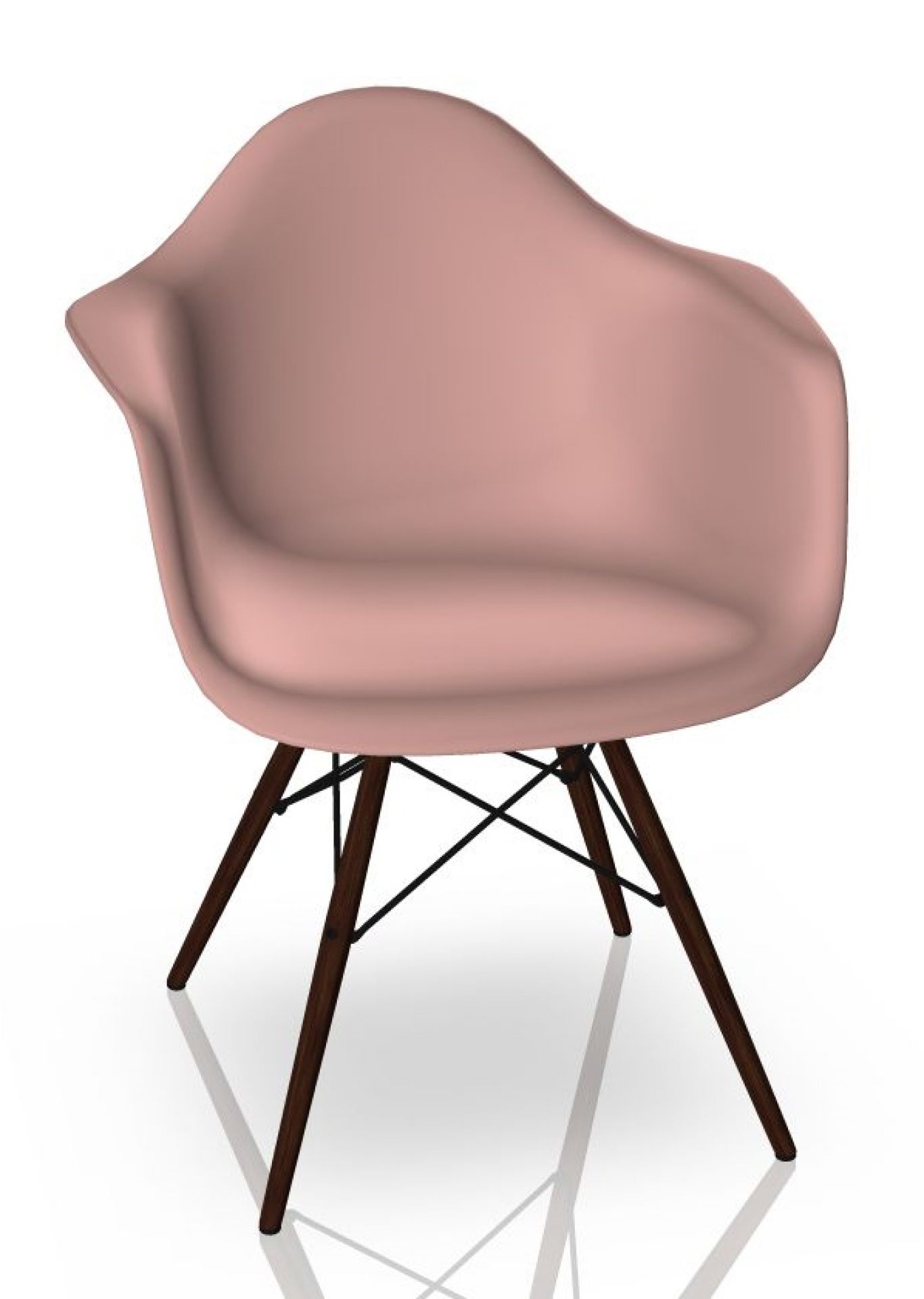 Eames Plastic Arm Chair DAW Stuhl Vitra Ahorn dunkel - Zartrosa