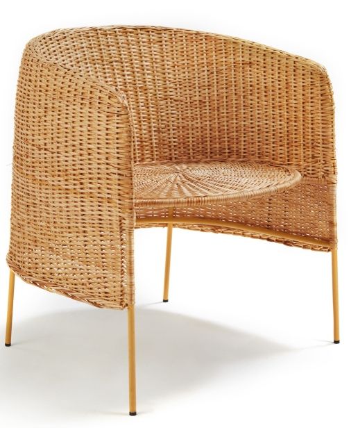 Caribe Natural Lounge Chair Loungesessel Outdoor ames Rohes Naturmaterial / Gelb