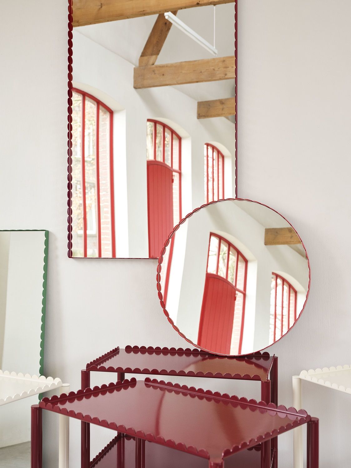 Arcs Mirror Rectangle Spiegel Grün/Burgundy Hay 