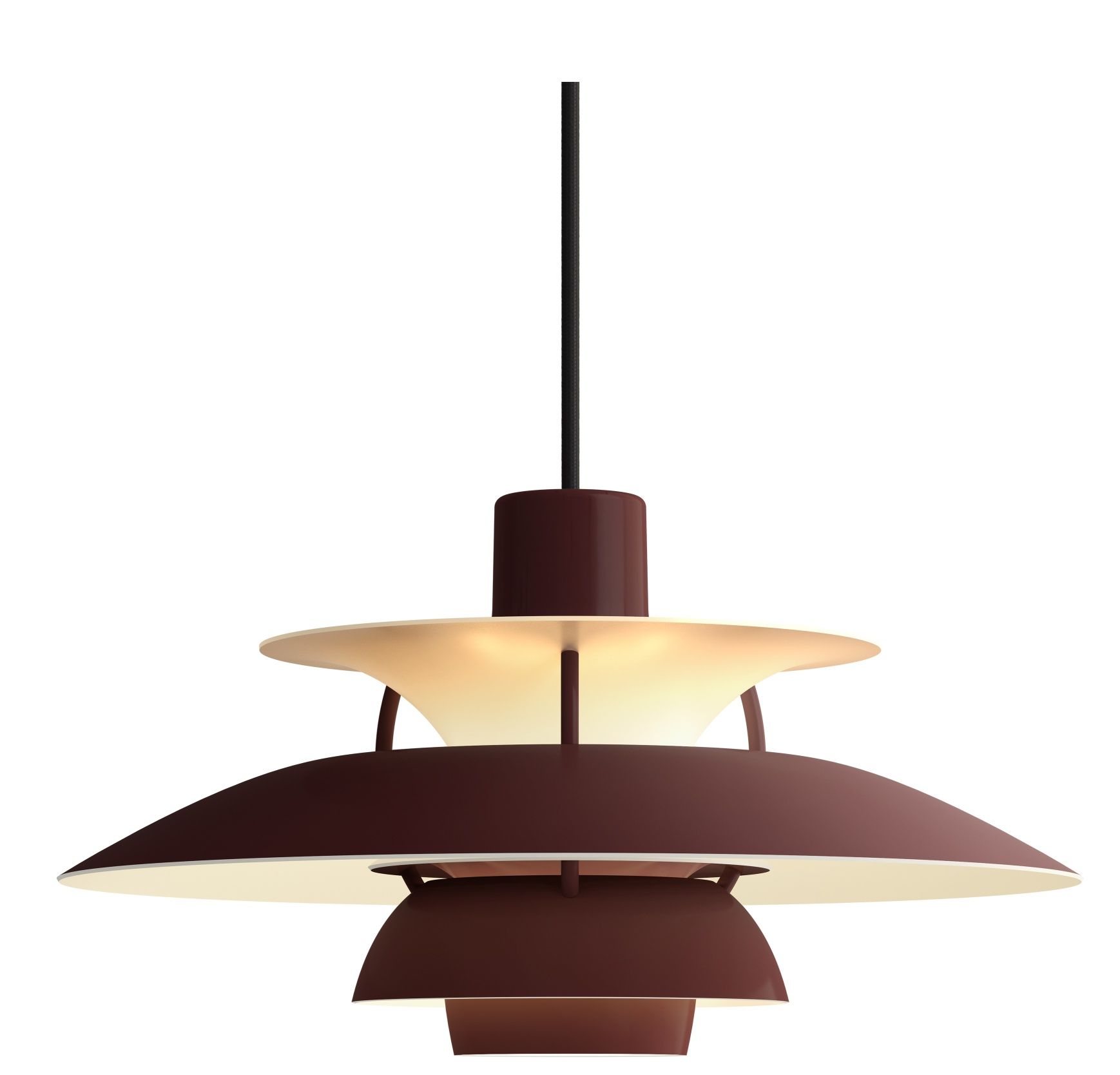 PH 5 Mini Monochrome Pendelleuchte Louis Poulsen Burgundy