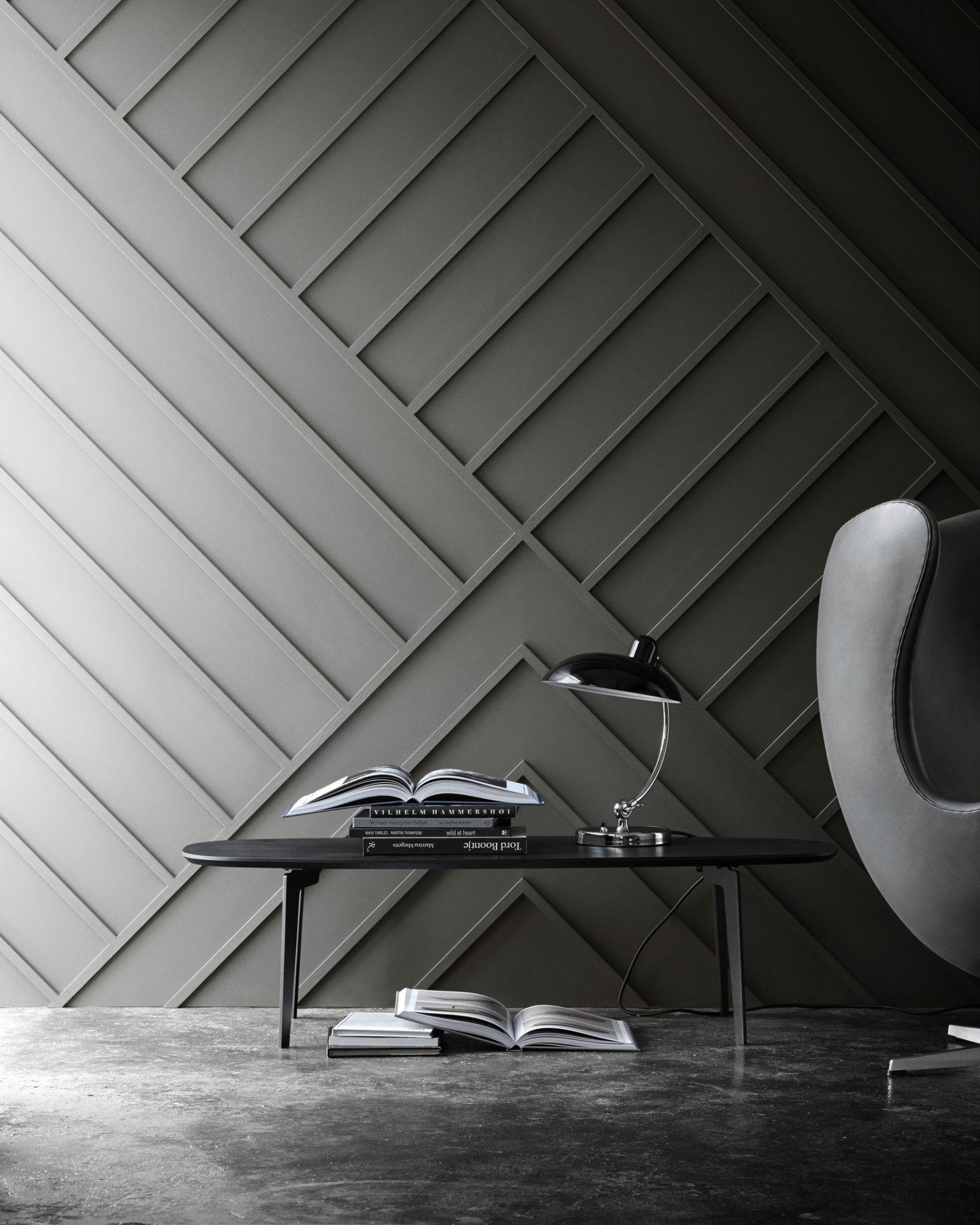 6631 T Luxus Tischleuchte KAISER idell Fritz Hansen schwarz hochglanz