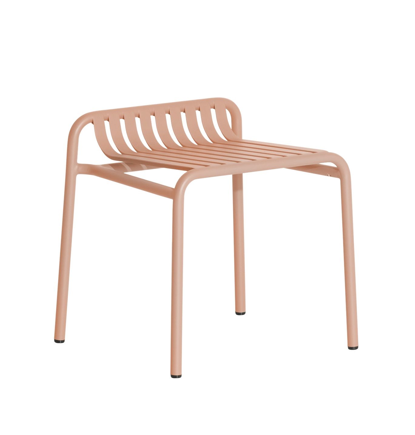 Week-End Stool Hocker von Petite Friture in Blush, ein moderner Metallhocker für den Innen- und Außenbereich.
