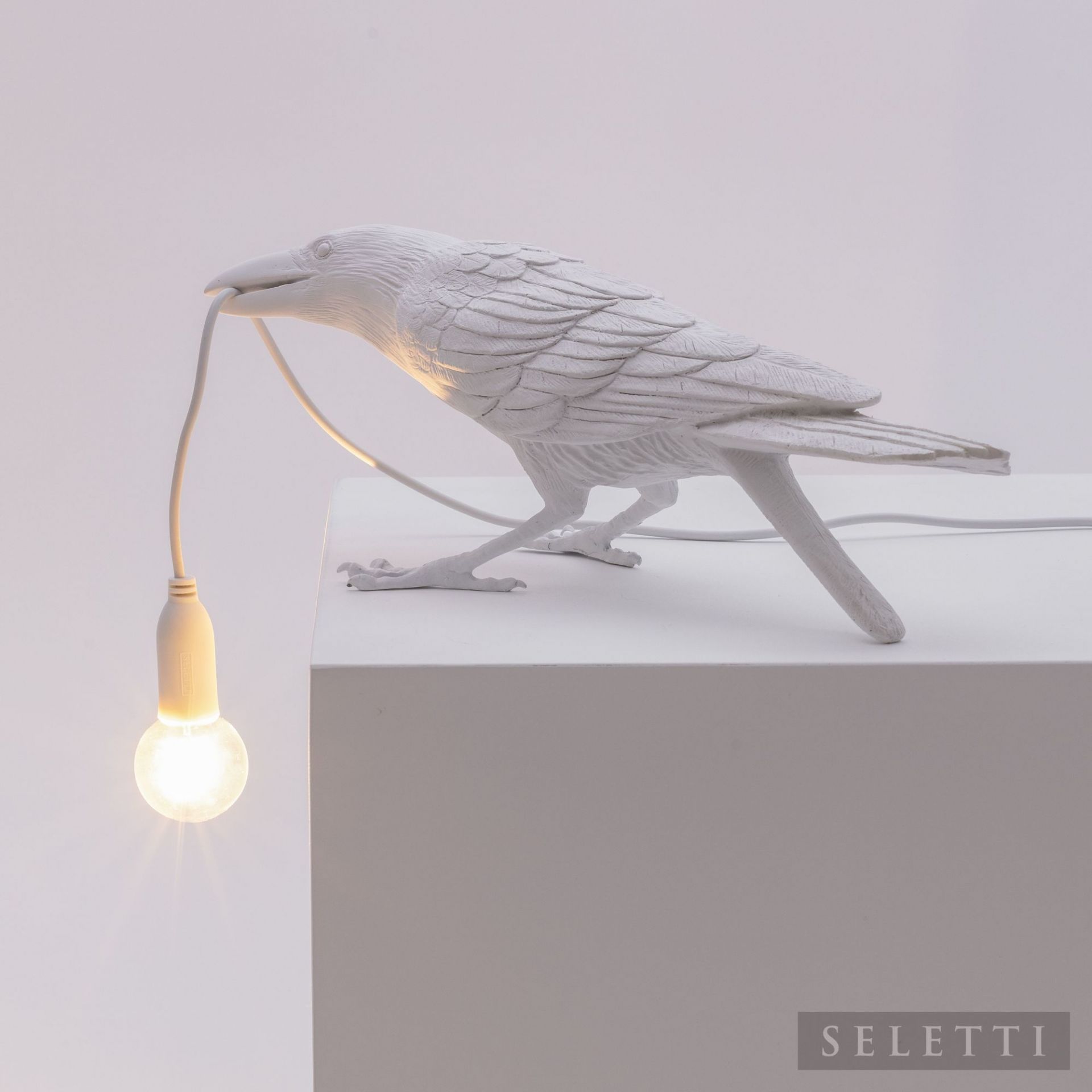 Bird Lamp Playing white Leuchte Seletti EINZELSTÜCK