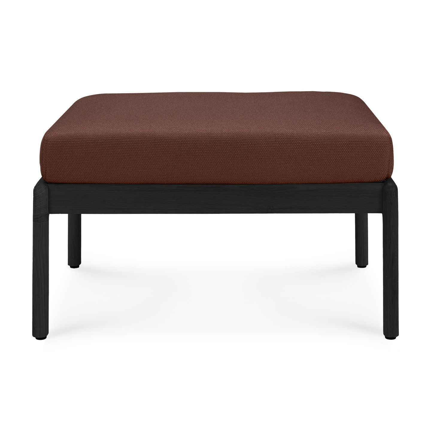 Jack Outdoor Polsterhocker Teak Schwarz Burgundy Ethnicraft