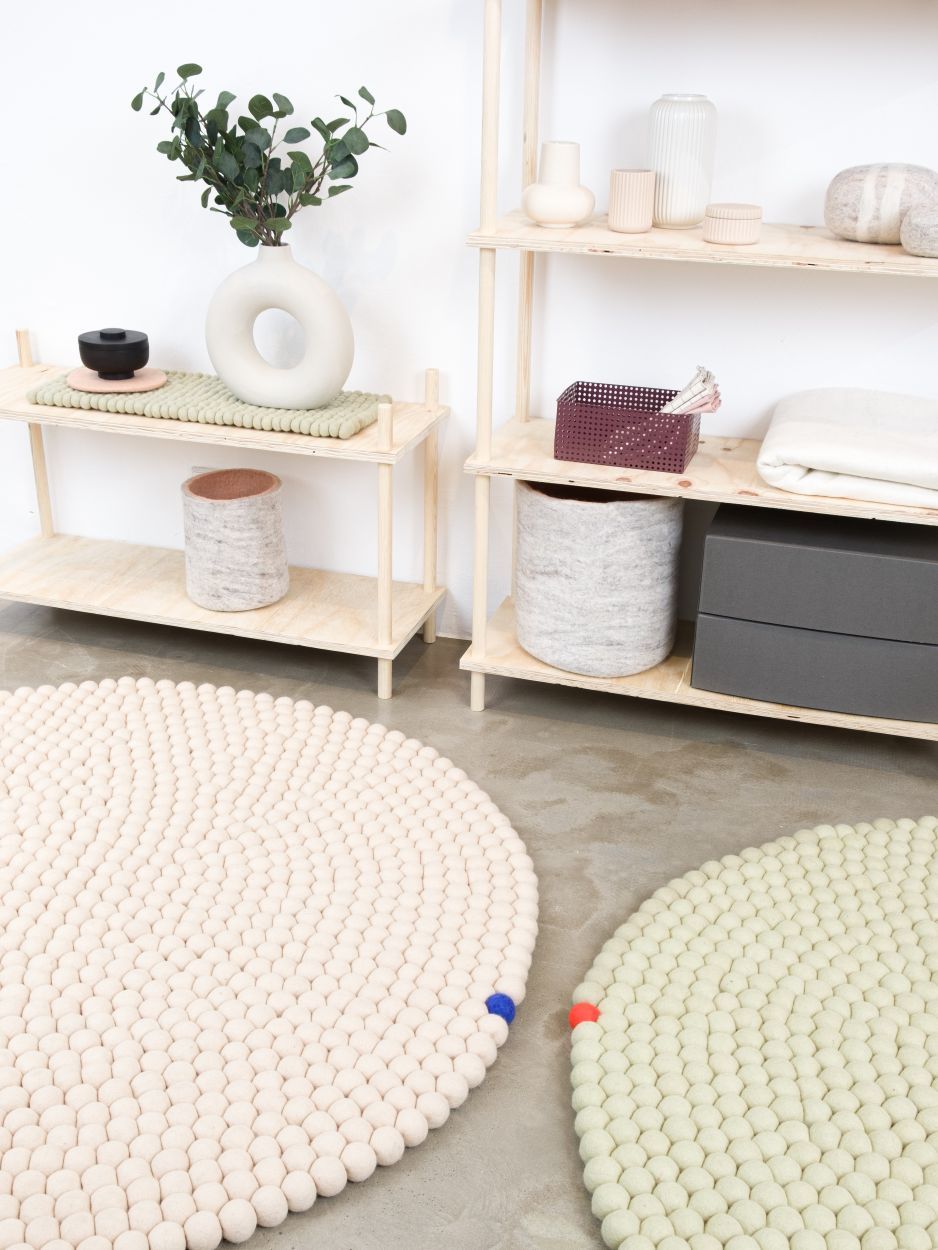 Big One Rund Filzteppich Ø 160 cm myfelt Beige