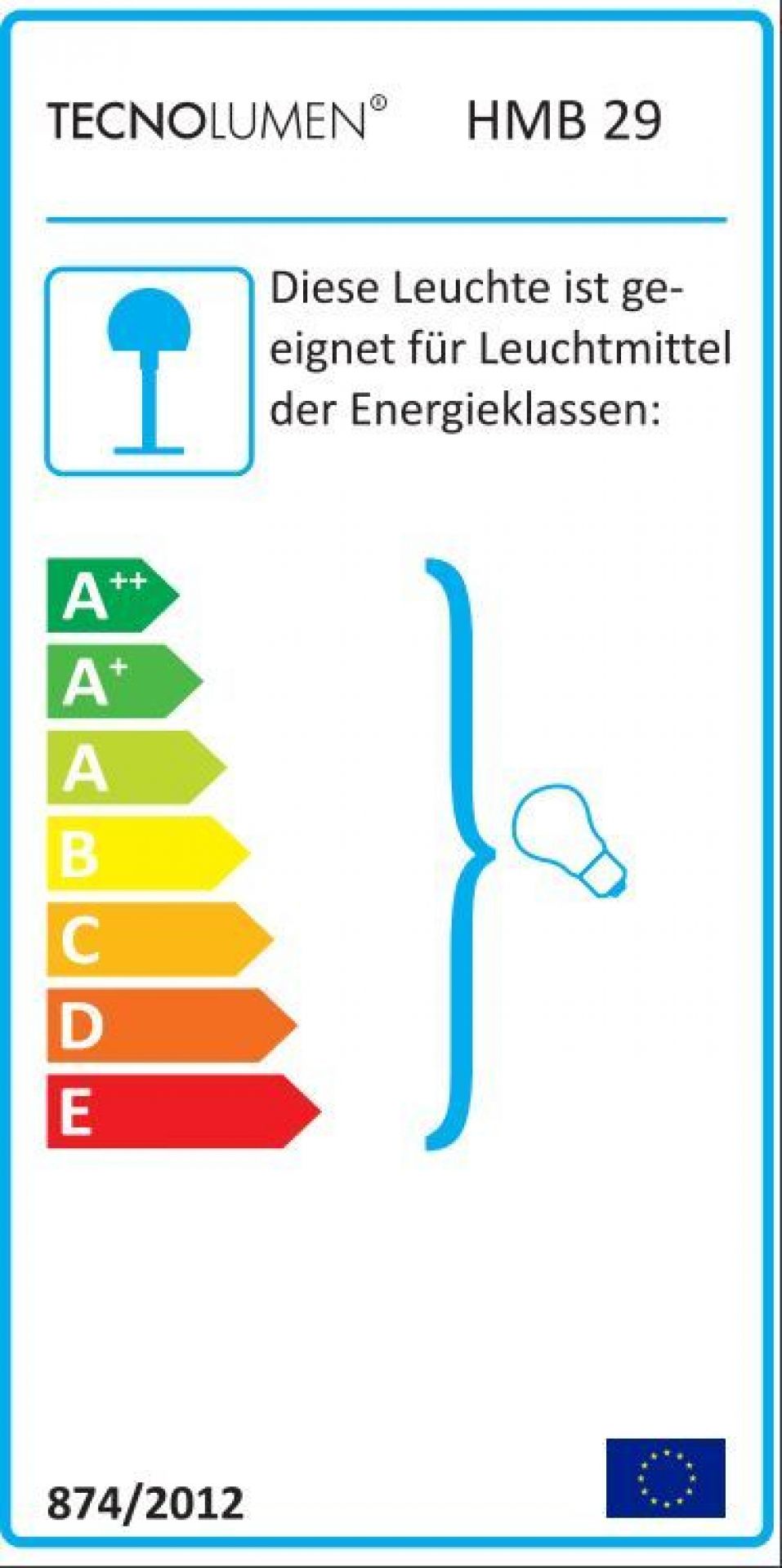 HMB 29 / HMB29 Pendelleuchte mit Glaskugel Tecnolumen 40 cm