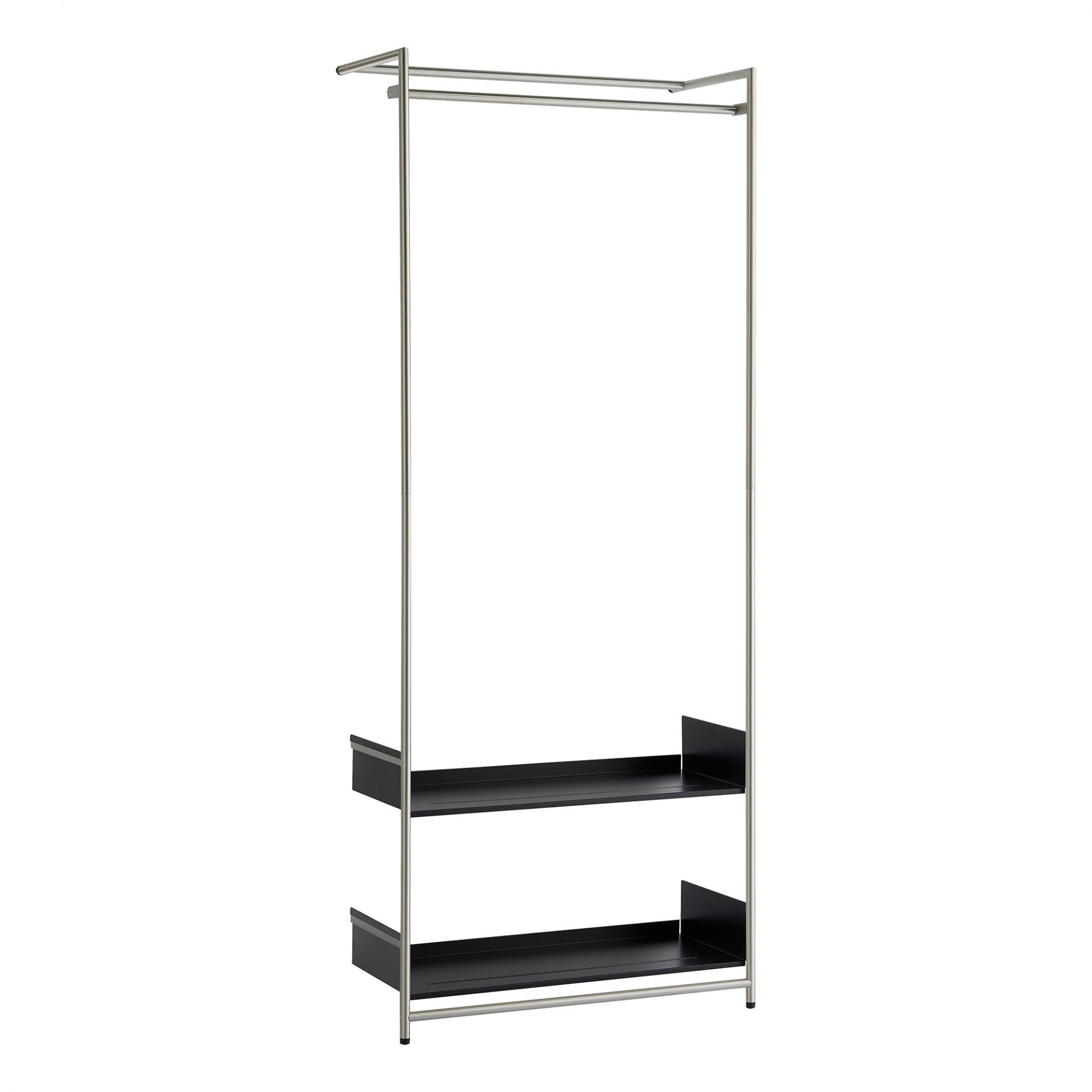 Comba Anlehngarderobe Mox Gestell chrom glanz Tablaren schwarz Comba Anlehngarderobe Mox Gestell chrom glanz Tablaren schwarz