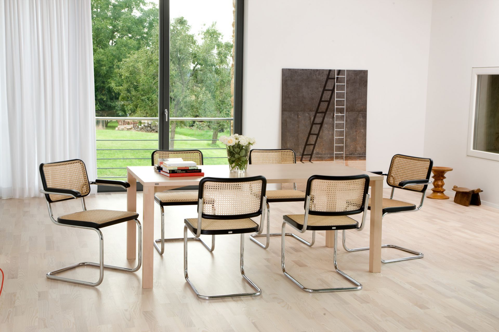 S 64 V Stahlrohr Klassiker Freischwinger Thonet Schwarz - Chrom