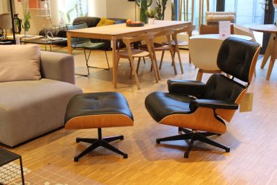 Eames Lounge Chair & Ottoman Sessel Kirschbaum Vitra - AUSSTELLUNGSSTÜCK