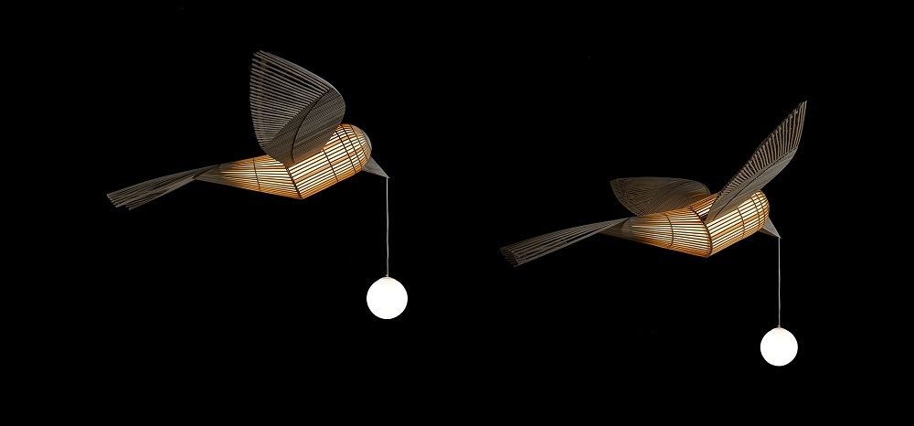 Big Bird / Birdy Suspension Leuchtenskulptur mit Bluetooth LZF Lamps 