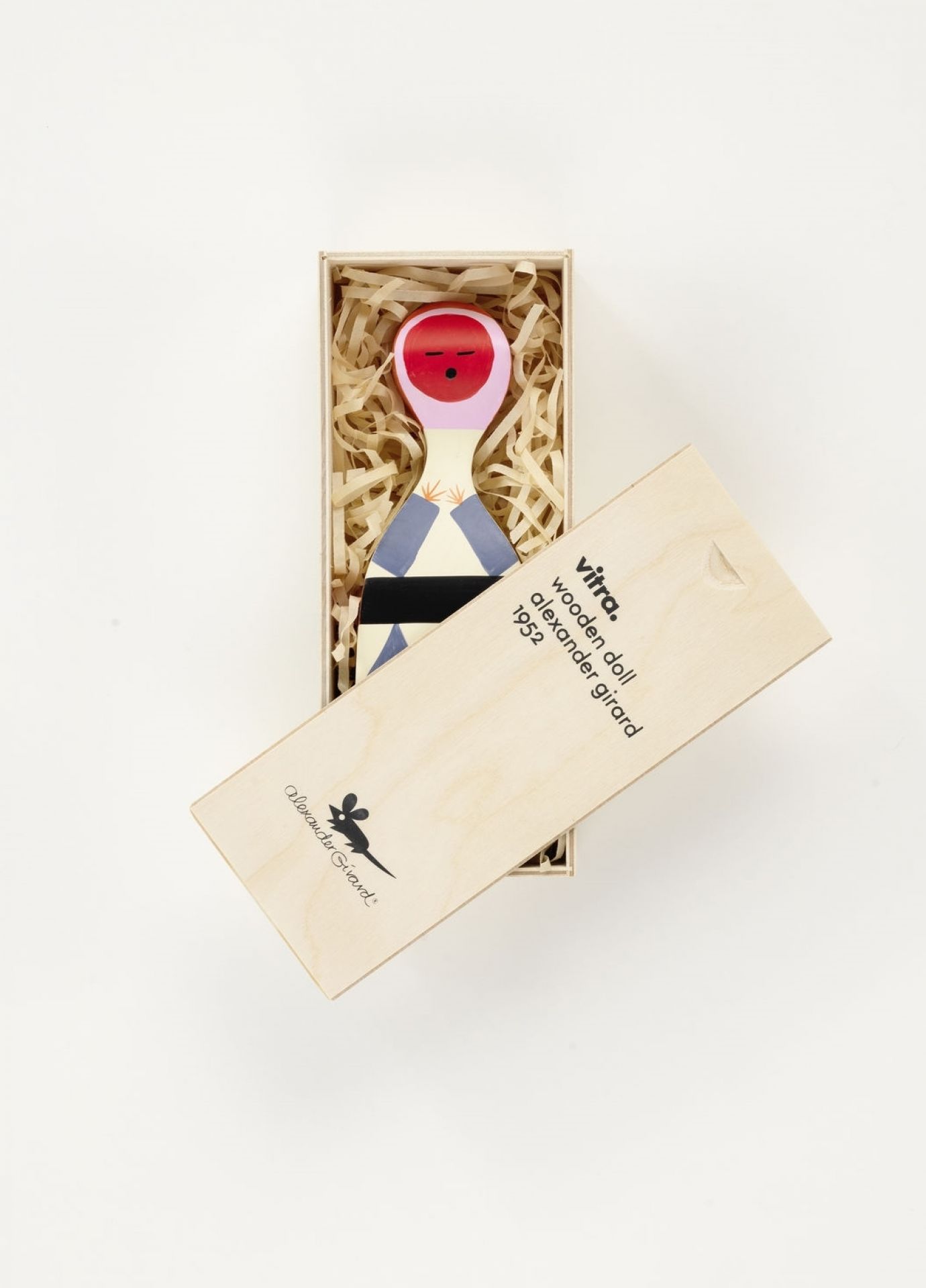 Vitra Wooden Doll No. 18 in Holzkiste, dekorative Holzfigur für Kinder und Sammler.