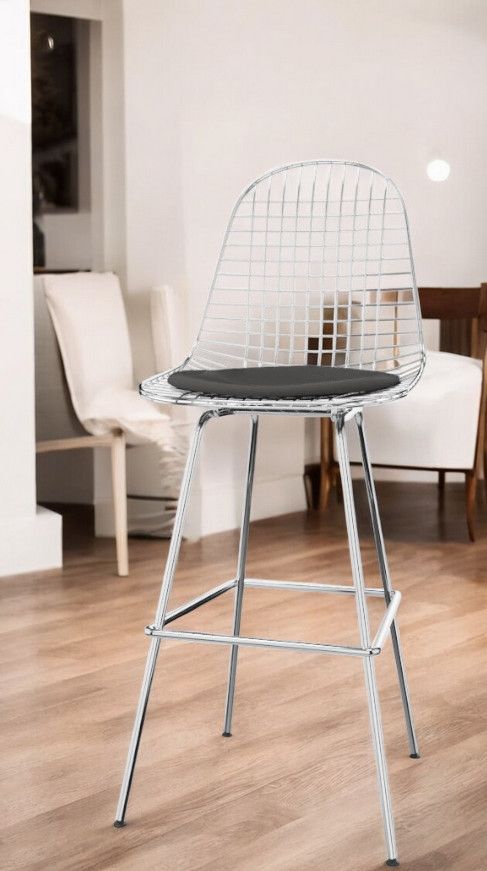 Eames Wire Bar Stool Barhocker High mit Sitzpolster Vitra 