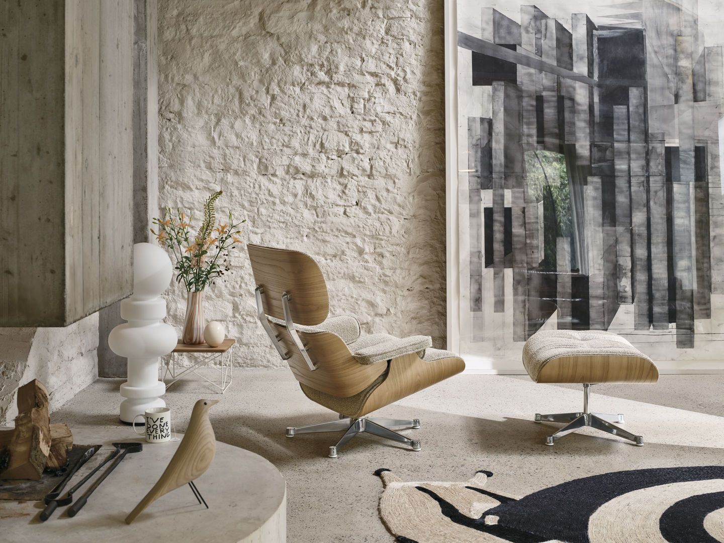 Eames Lounge Chair & Ottoman Sessel KONFIGURATOR Leder Premium F / Leder Natural Vitra