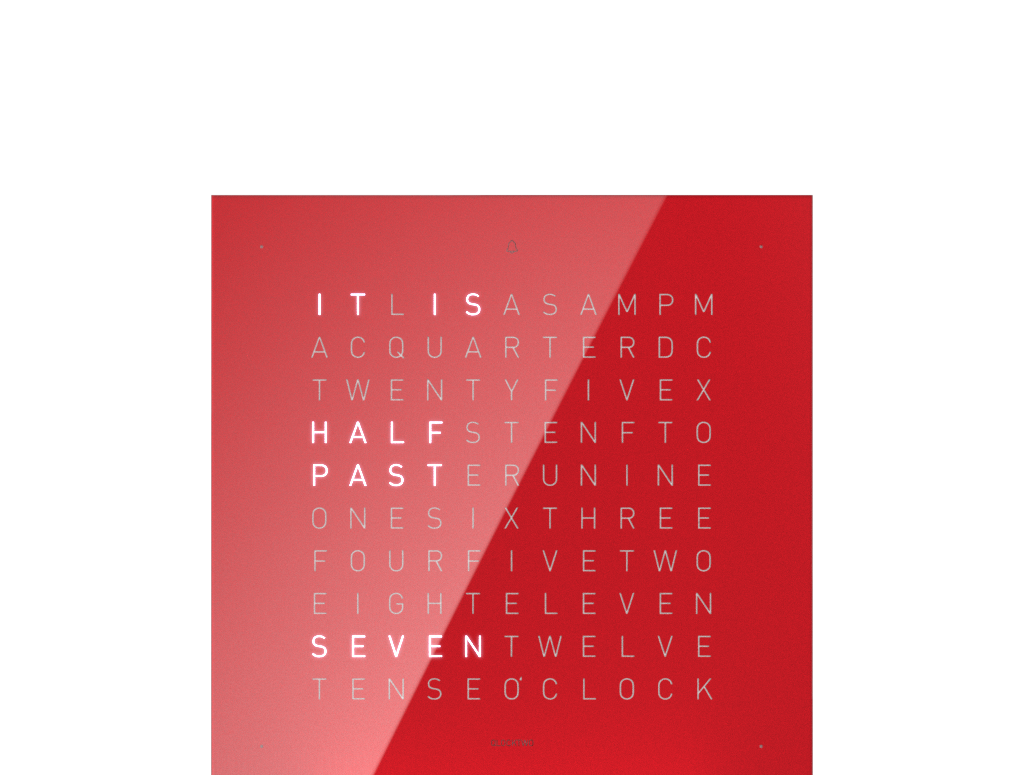 Frontcover für Earth 13.5 Tischuhr / Zeitobjekt Englisch QLOCKTWO