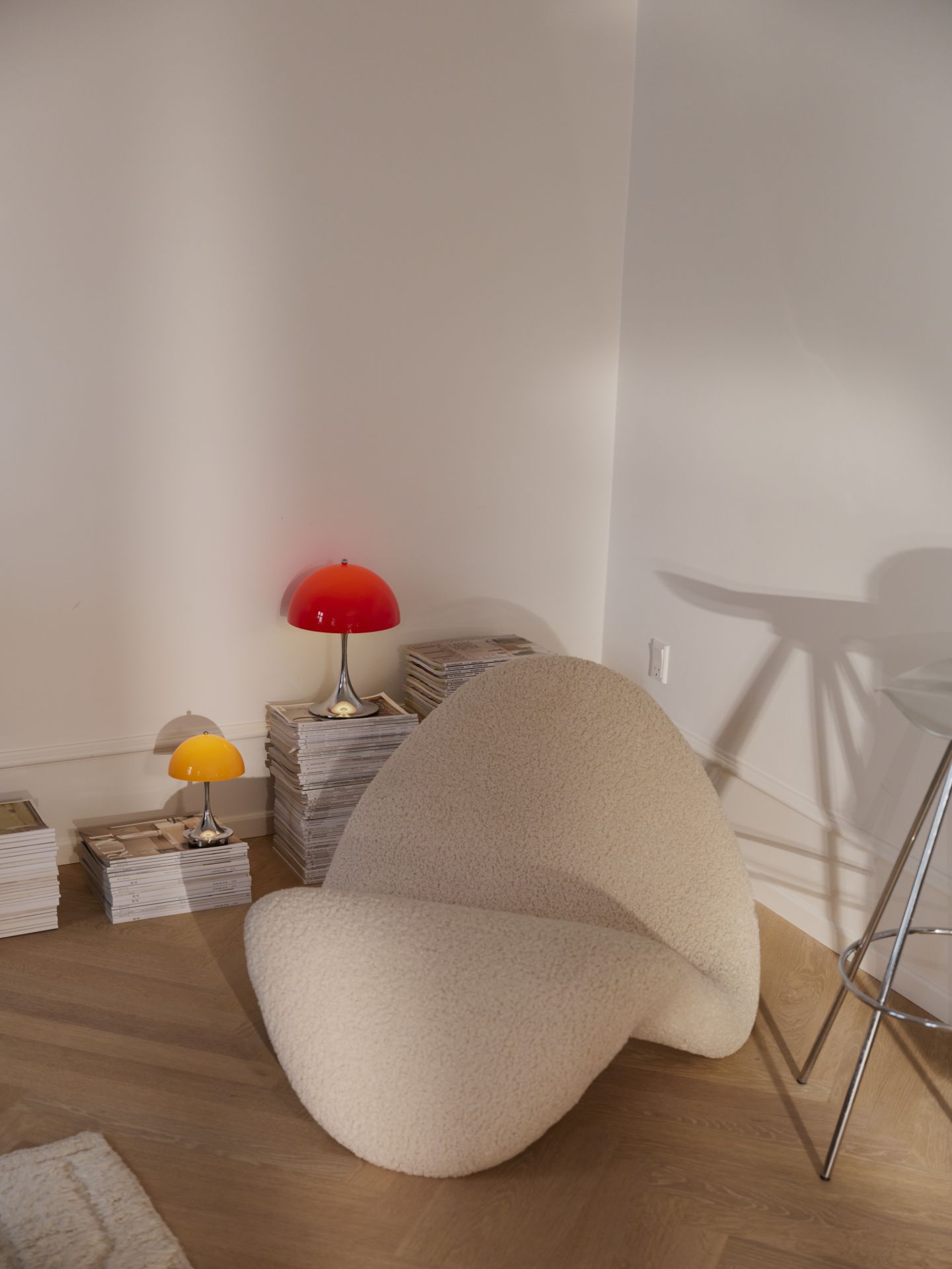 Panthella 160 Portable Lamp Chrom Tischleuchte / Akkuleuchte Louis Poulsen