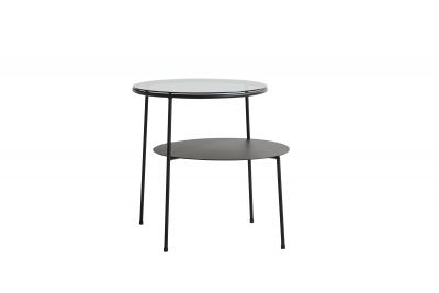 Duo Beistelltisch Schwarz mit Dunklem Rauchglas Woud